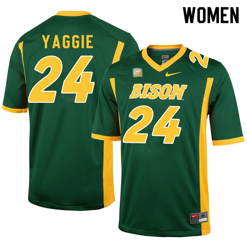 Women #24 Carson Yaggie North Dakota State Bison College Football Jerseys Sale-Green - Click Image to Close